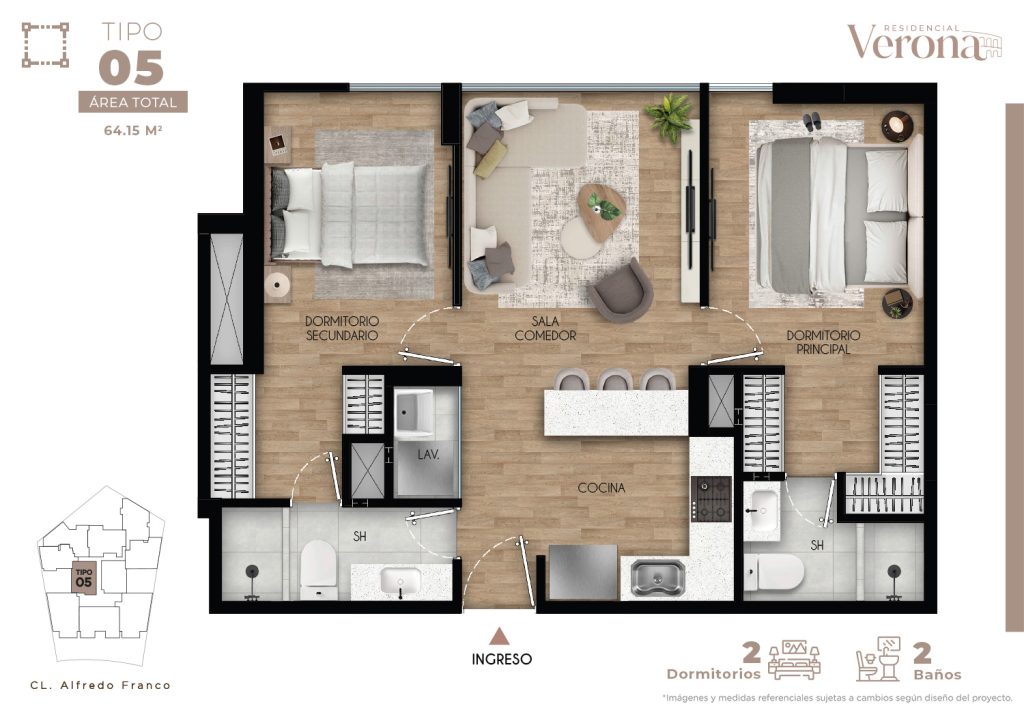 TIPO 05 - DPTOS. 205, 305, 405, 505, 605
