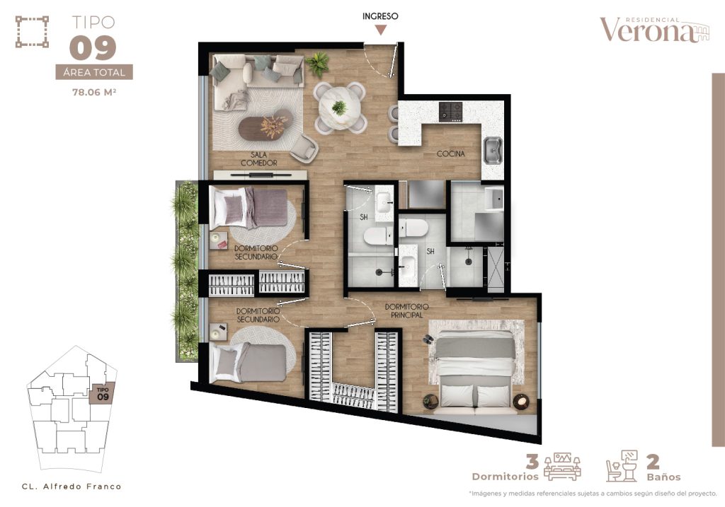 TIPO 09 - DPTOS. 209, 309, 409, 509, 609