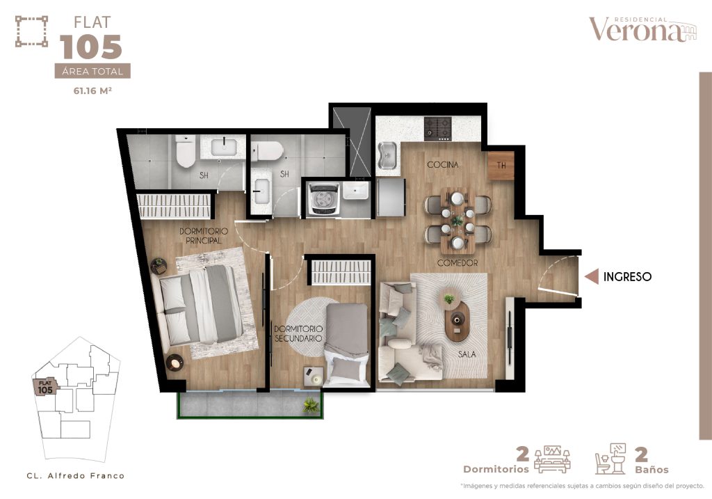 FLAT 105