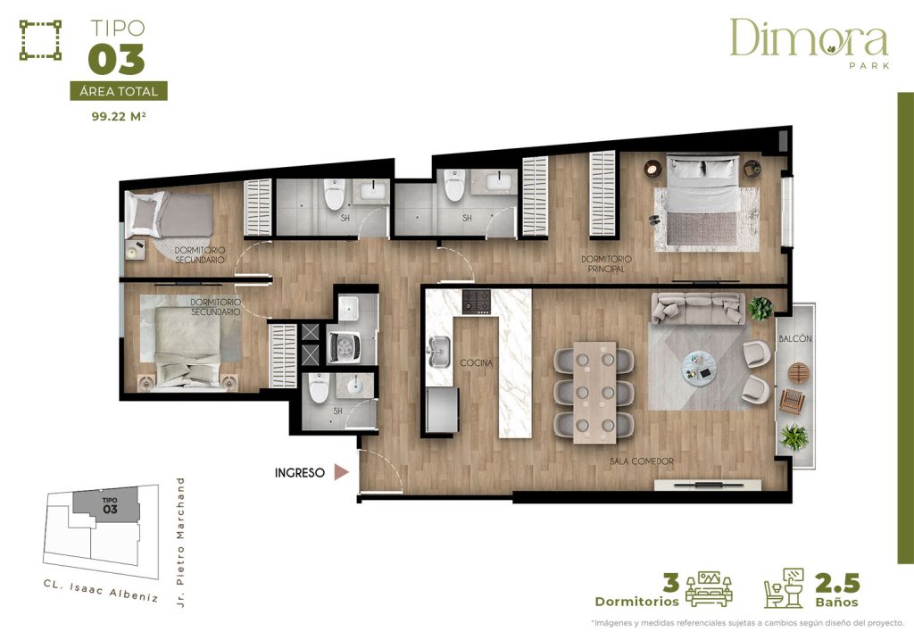 TIPO 03 - DPTOS. 203, 303, 403, 503